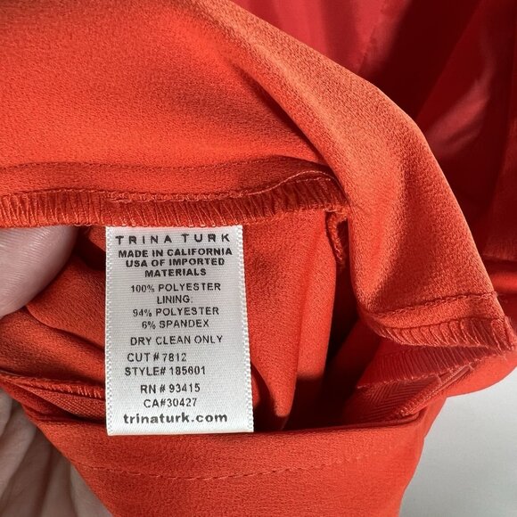 TRINA TURK Cropped Red Jumpsuit With Belt Women’s Size 6 New With Tags Designer - Picture 12 of 12